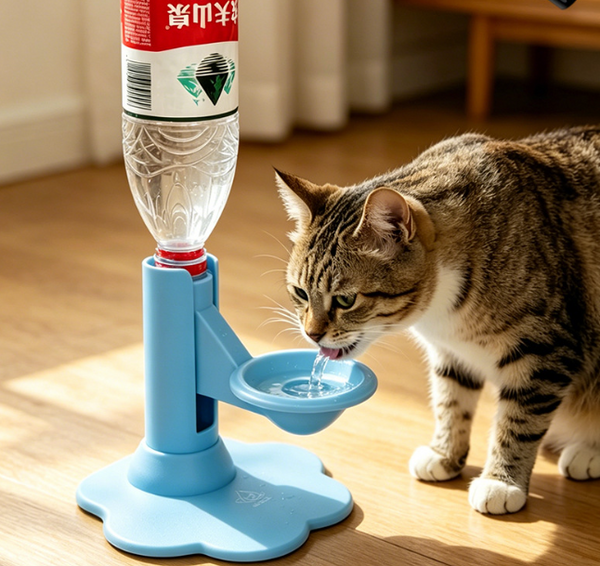 The cat water dispenser can adjust the height to protect the cat's neck and atiutomacally replenish water