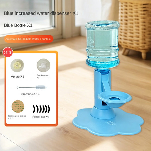 The cat water dispenser can adjust the height to protect the cat's neck and atiutomacally replenish water