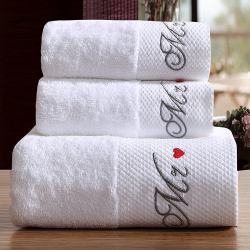 5 Star Luxury Embroidery 100% Cotton Bathroom  Towels 3pcs. Set
