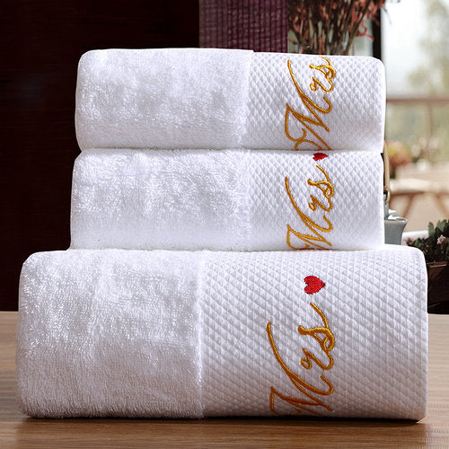 5 Star Luxury Embroidery 100% Cotton Bathroom  Towels 3pcs. Set