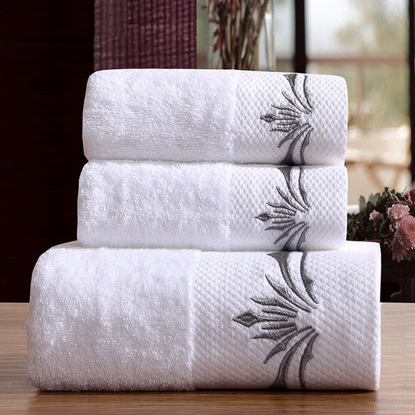 5 Star Luxury Embroidery 100% Cotton Bathroom  Towels 3pcs. Set