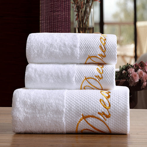 5 Star Luxury Embroidery 100% Cotton Bathroom  Towels 3pcs. Set