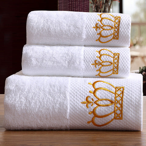 5 Star Luxury Embroidery 100% Cotton Bathroom  Towels 3pcs. Set