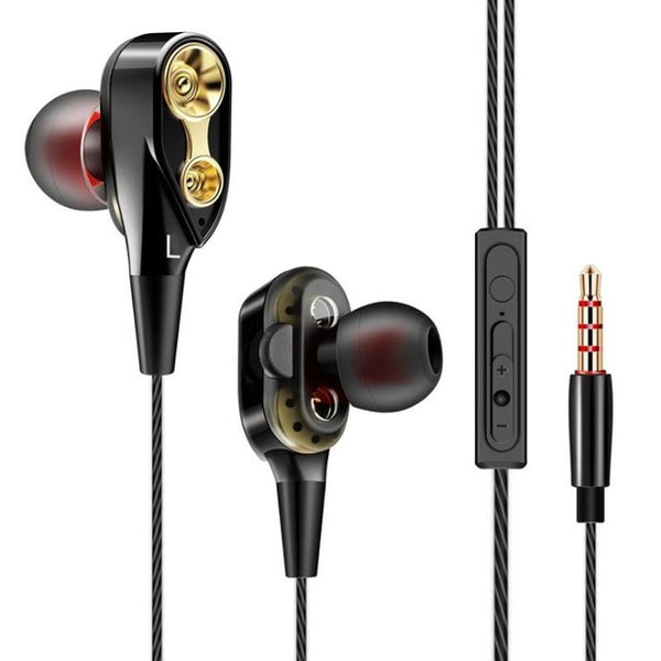 Tebaurry Double Unit Drive In Ear Earphone Bass Subwoofer