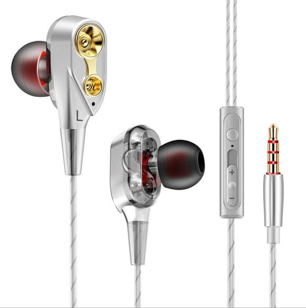 Tebaurry Double Unit Drive In Ear Earphone Bass Subwoofer