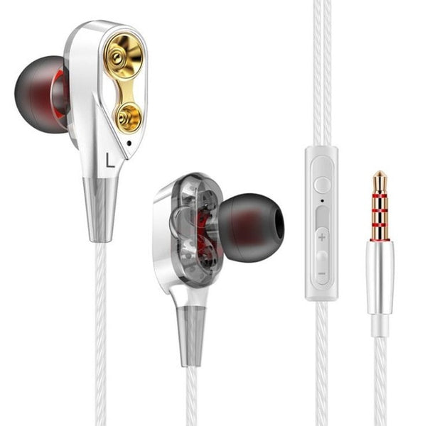 Tebaurry Double Unit Drive In Ear Earphone Bass Subwoofer