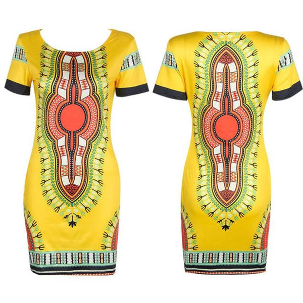 Women Traditional African Print Dashiki  Dress