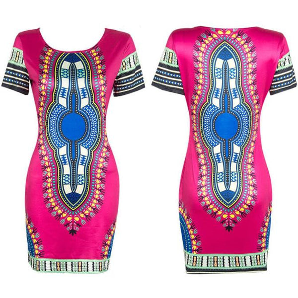 Women Traditional African Print Dashiki  Dress