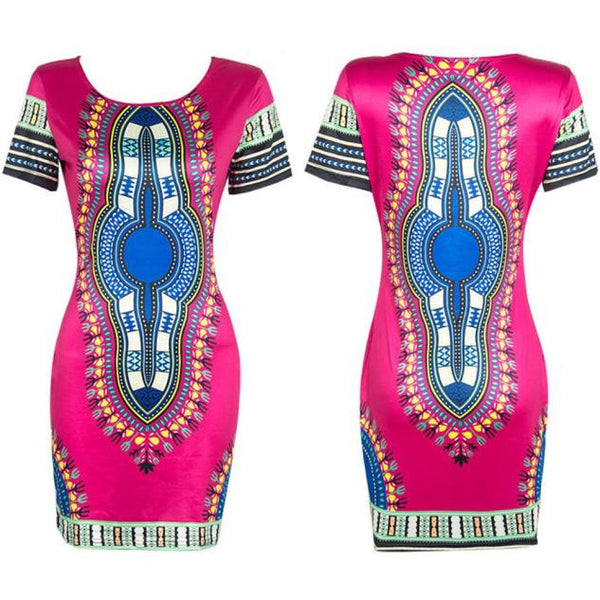 Women Traditional African Print Dashiki  Dress