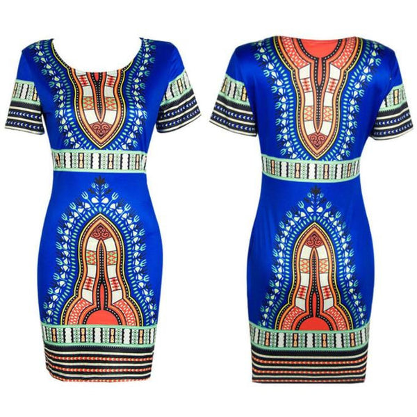 Women Traditional African Print Dashiki  Dress