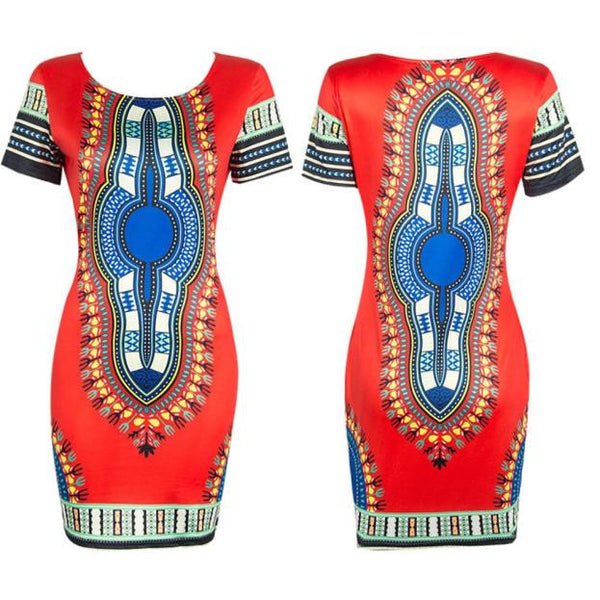 Women Traditional African Print Dashiki  Dress