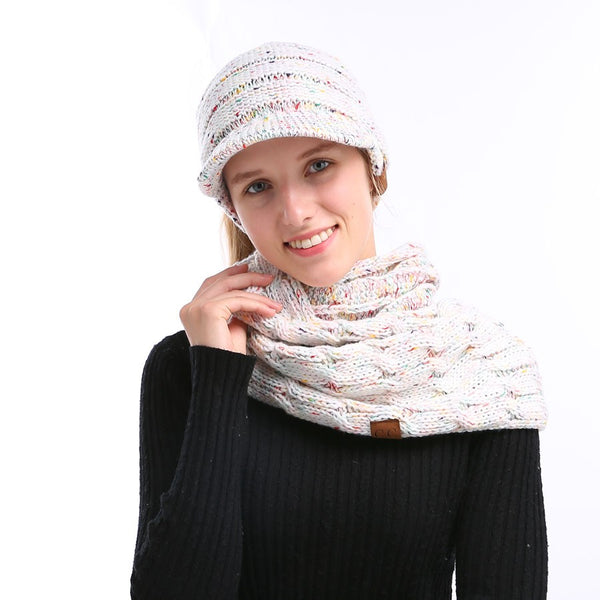 ponytail beanies & scarf sets