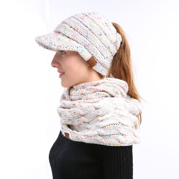 ponytail beanies & scarf sets