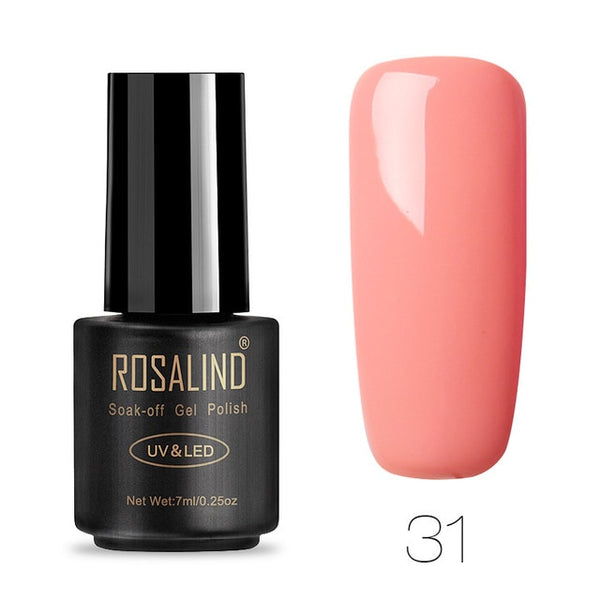 ROSALIND 7ML Gel Nail Polish Pure Color 31-58  Nail Gel Polish UV LED Semi Permanent