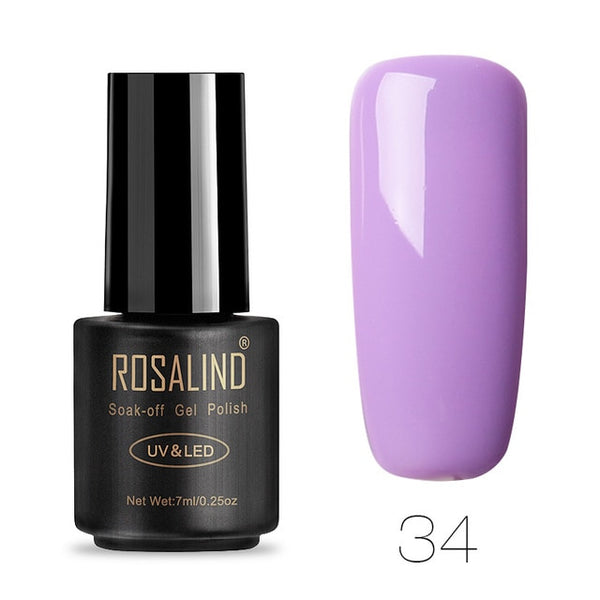 ROSALIND 7ML Gel Nail Polish Pure Color 31-58  Nail Gel Polish UV LED Semi Permanent