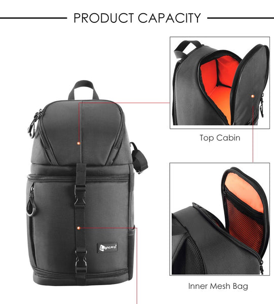 Photo Camera Bag     Waterproof w/ Rain Cover