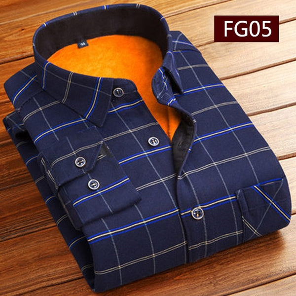 Men's Winter Thick Flannel  Dress Shirts