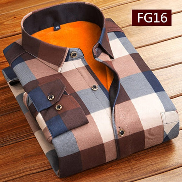 Men's Winter Thick Flannel  Dress Shirts